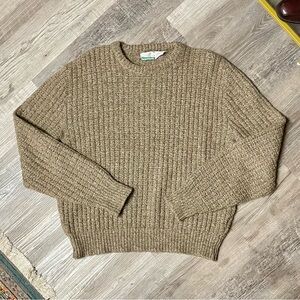 Vintage 1990s Tidewater Traders Neutral Fisherman Chunky Knit Crewneck Sweater